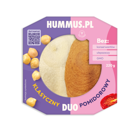 Hummus DUO klasyczny i pomidorowy 220g